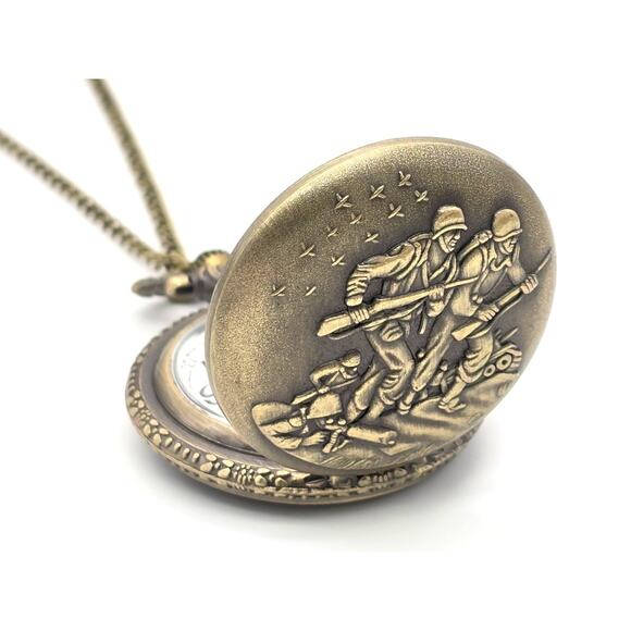 Soldier Hero Pocket Watch - WWII Veteran Army Marines Navy Gift Military Honor - Picture 2 of 10